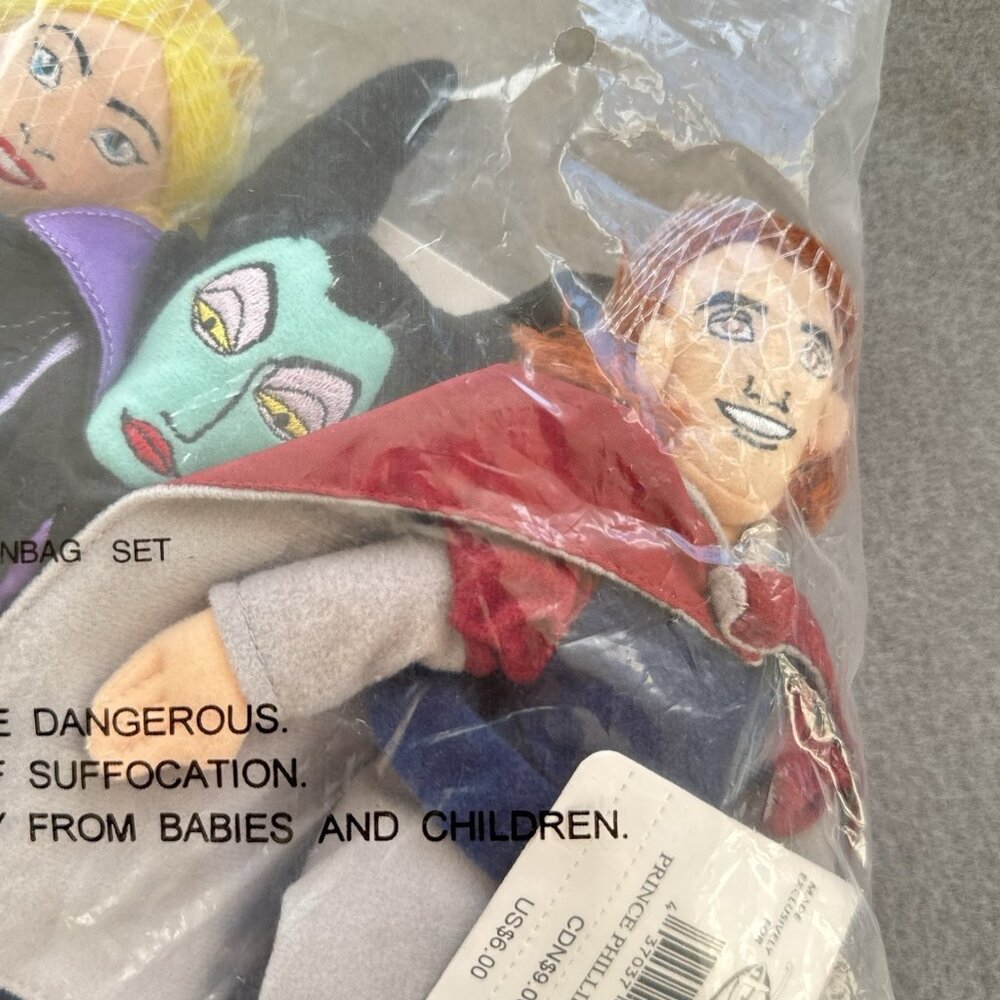 Sleeping Beauty Prince Phillip Maleficent Aurora Disney Store Bean Bag Set of 3 - Picture 3 of 9